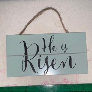 🤩3/$10 He is Risen Farmhouse Easter Wood Decor Hanging Sign